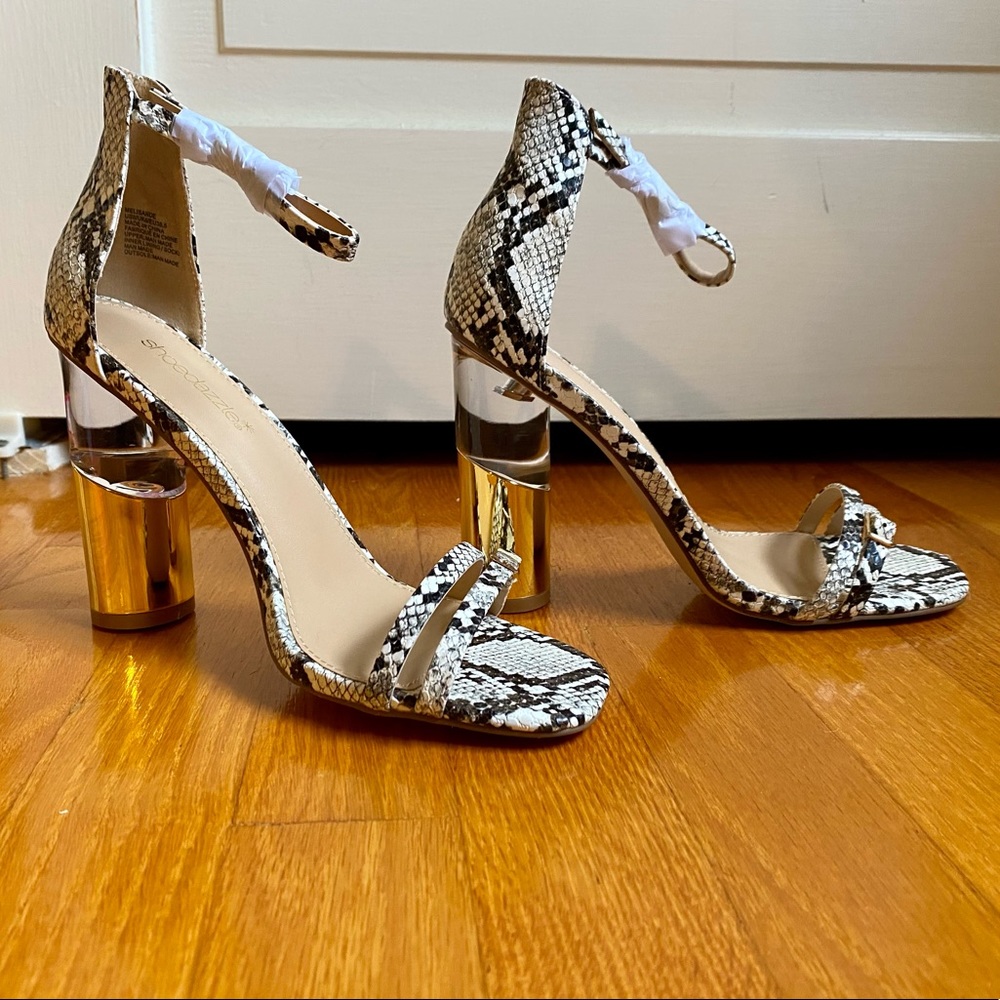 ShoeDazzle Snake Skin Melisande Dress Sandals Sz 8